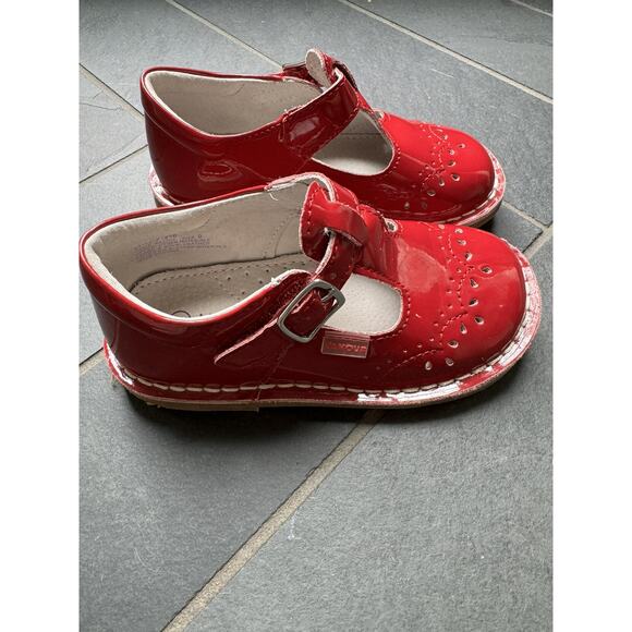 L'Amour Ruthie Red Patent T-strap Shoes size 9 - Picture 5 of 6